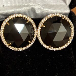 Kate Spade Elegant Black and Gold Stud Earrings